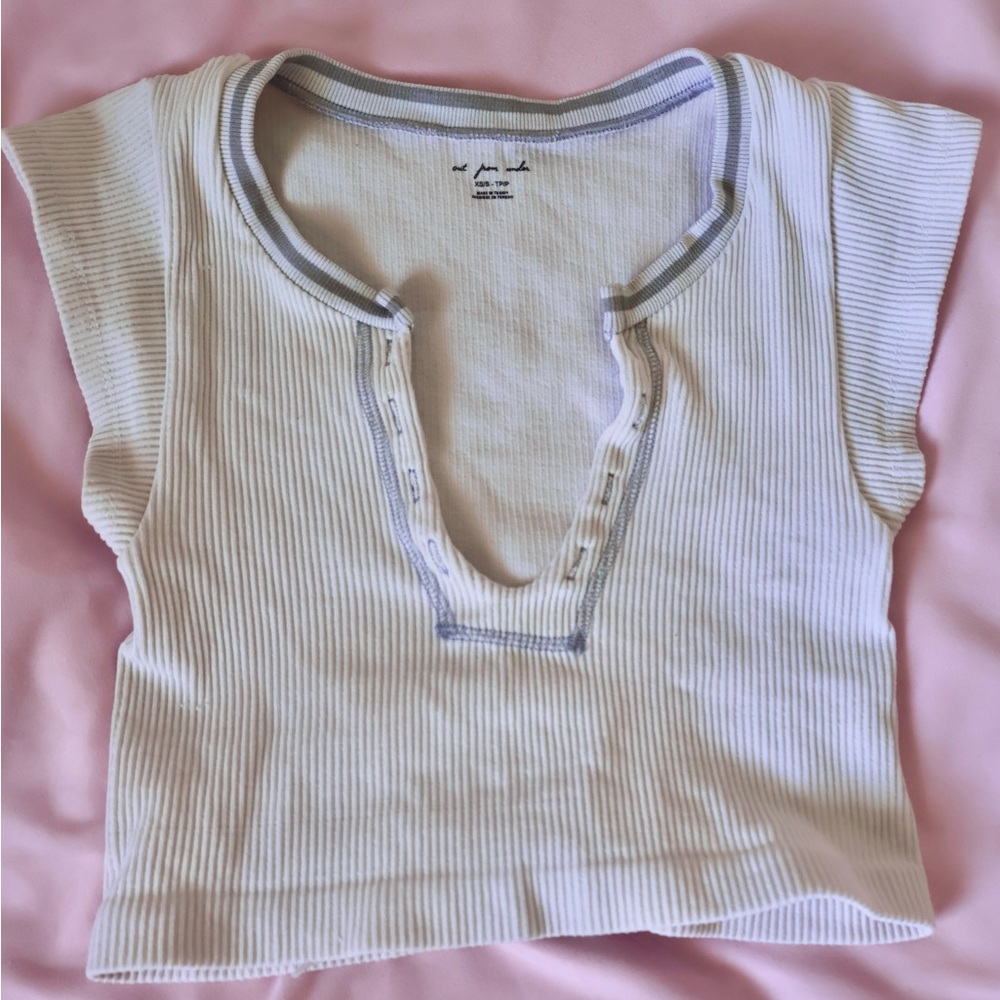 White Ribbed Sleeveless Top